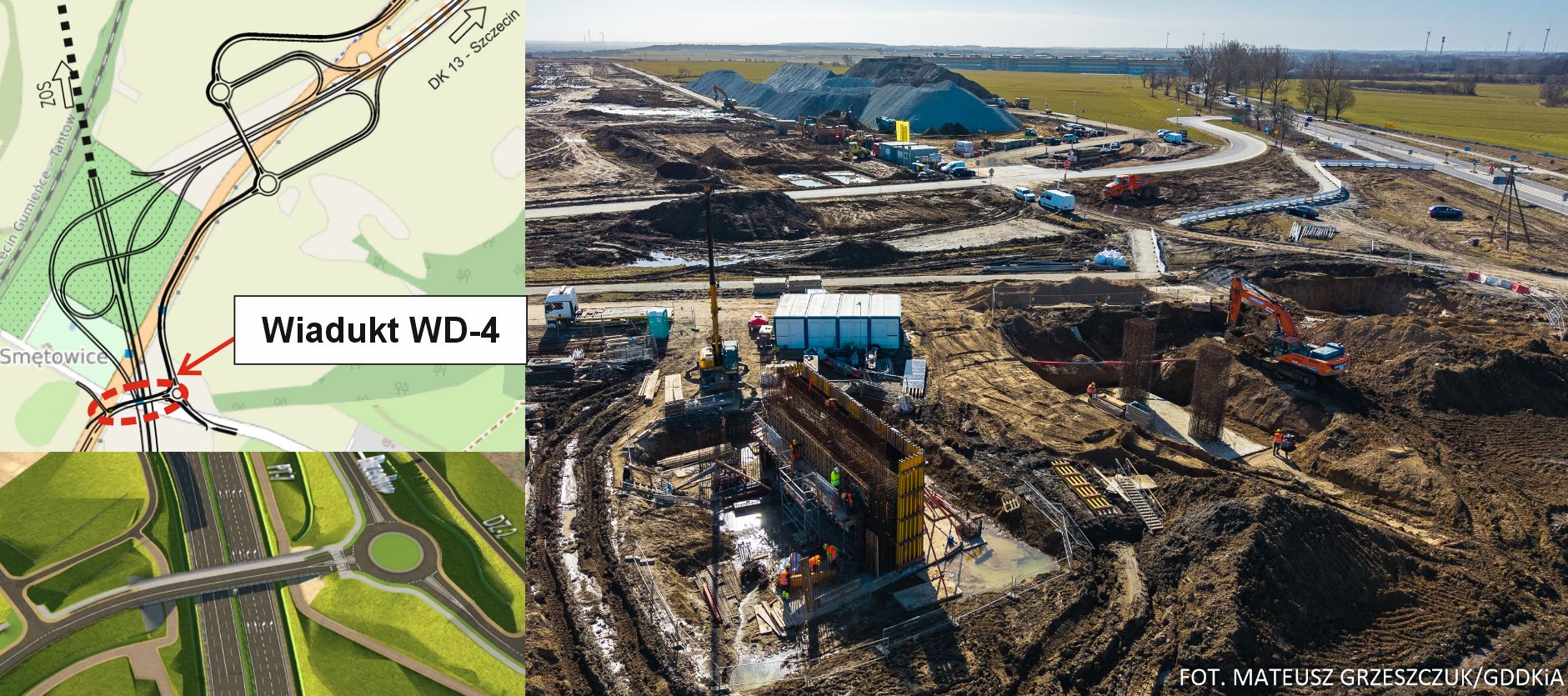 Tak rośnie węzeł „Szczecin Południe” koło Siadła Górnego