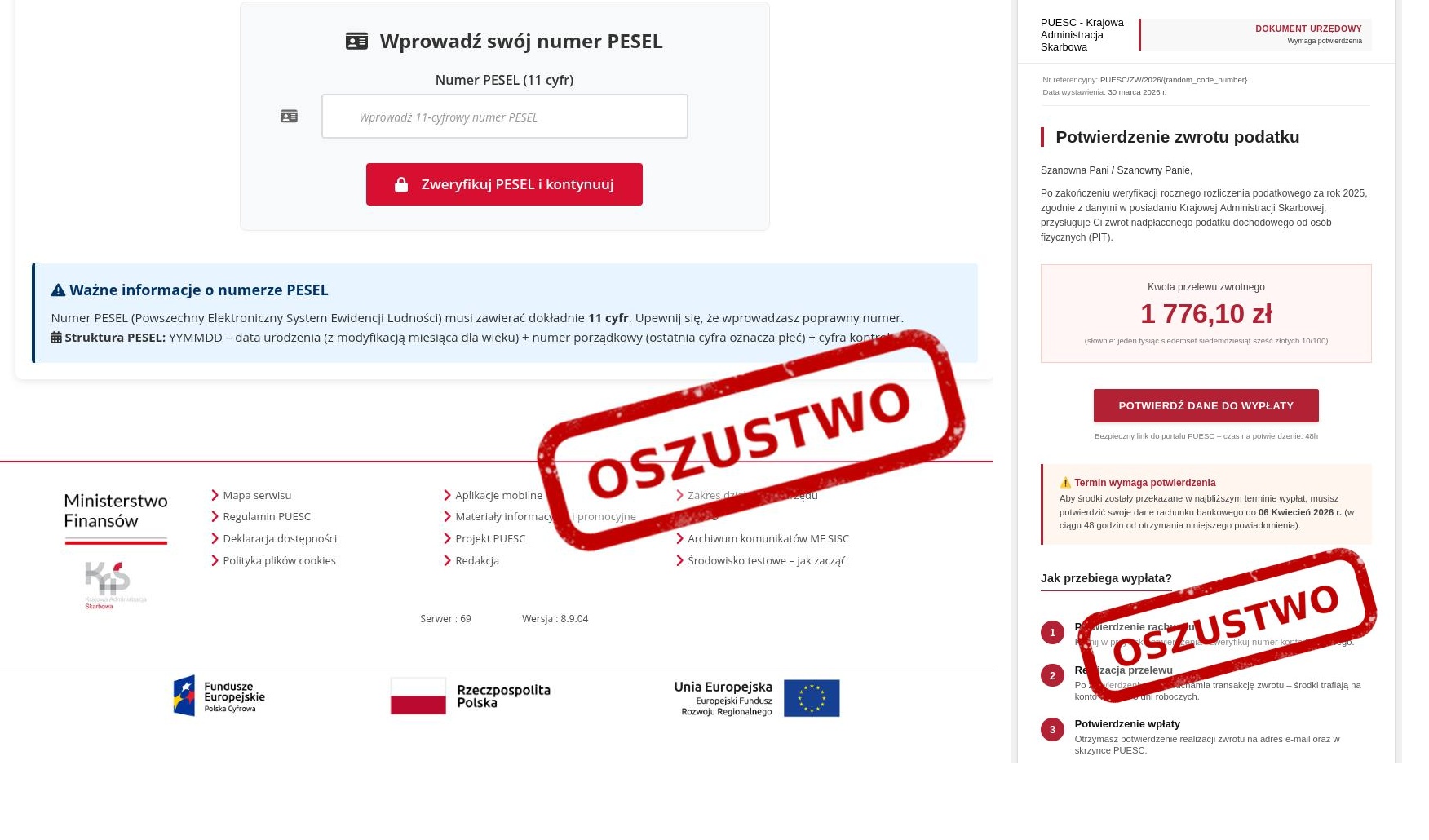 Uwaga na fałszywe e-maile o zwrocie podatku. CERT ostrzega